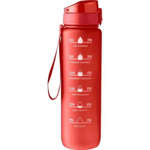 Recycled Plastic Bottle with Time Markings in Red