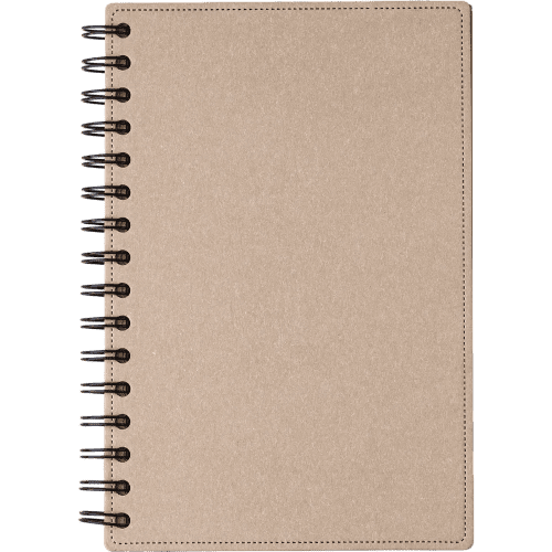 Promotional printed Recycled Hard Cover Notebook with a design from Total Merchandise - Brown