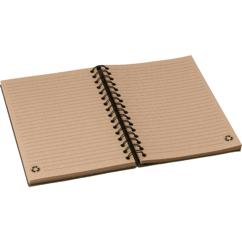 Inside of the hard cover notebook from Total Merchandise
