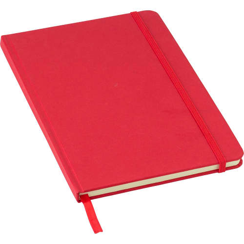 Branded A5 Recycled Carton Notebook with a design from Total Merchandise - Red