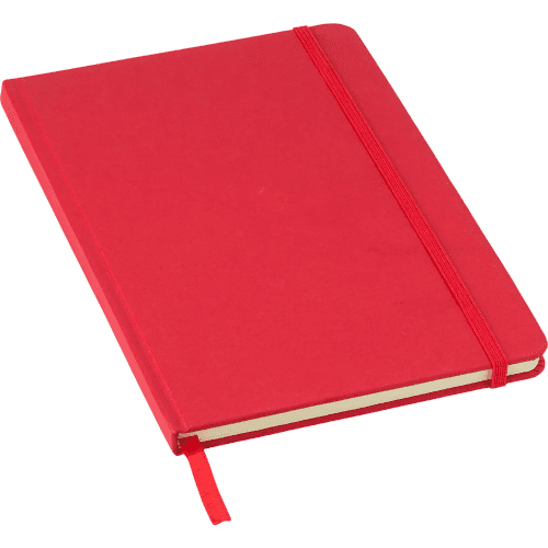 Branded A5 Recycled Carton Notebook with a design from Total Merchandise - Red