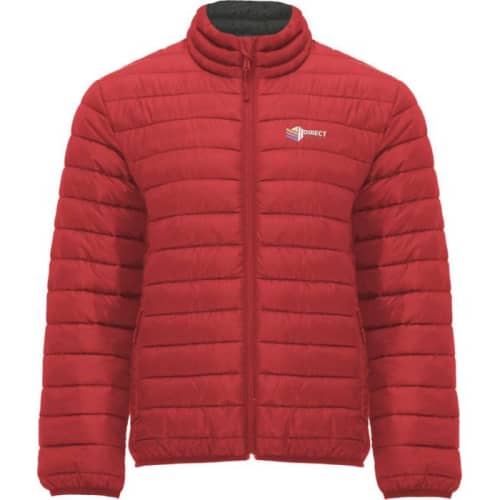 Promotional Roly Finland Men's Insulated Jacket with a design from Total Merchandise - Red