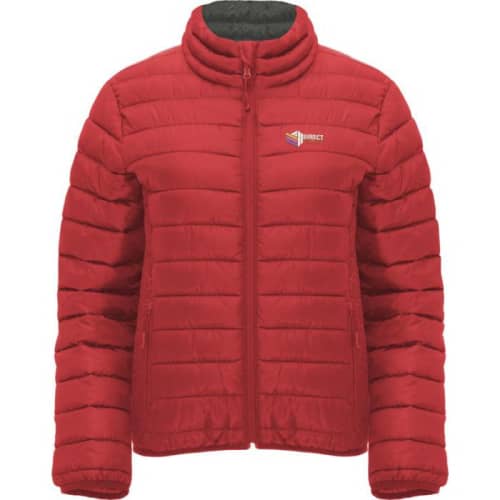 Promotional Roly Finland Women's Insulated Jacket with a design from Total Merchandise - Red