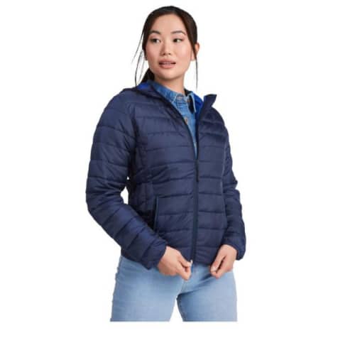 Lifestyle image of the Roly Norway Womens Insulated Jacket with a design from Total Merchandise
