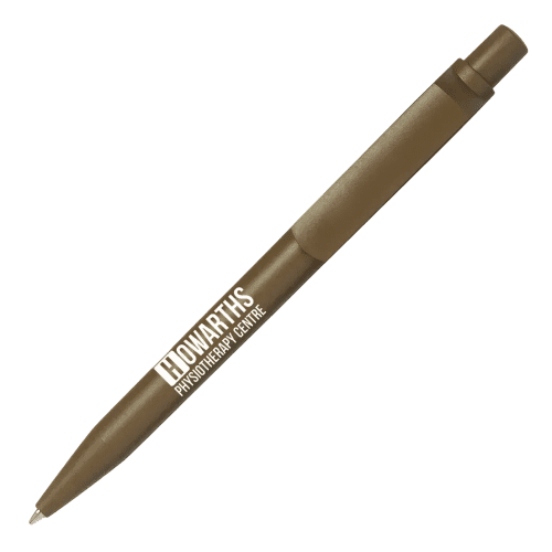 Branded Matte Recycled Ball Pen in Brown with a design from Total Merchandise