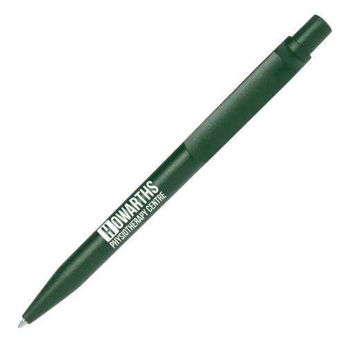 Branded Matte Recycled Ball Pen in Dark Green with a design from Total Merchandise