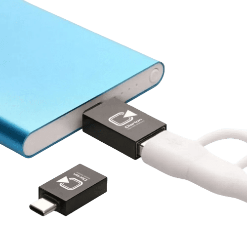 An image to show how the USB-A to Type-C Adaptor works from Total Merchandise