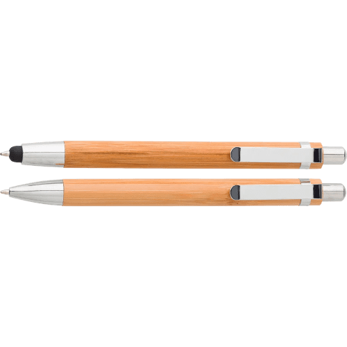 Promotional printed Bamboo Pen and Pencil Set with a design from Total Merchandise