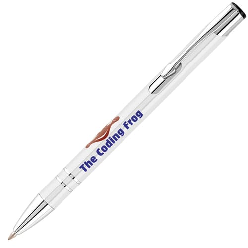 Electra Metal Ballpens - Blue Ink in White