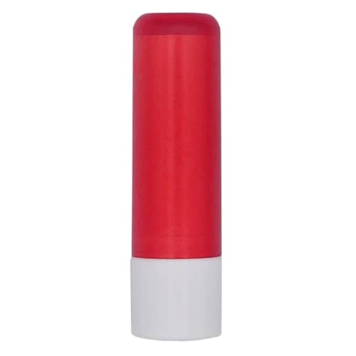 Branded GRS Recycled Vegan Lip Balm Tubes with a design from Total Merchandise - Frosted Red