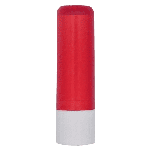 Branded GRS Recycled Vegan Lip Balm Tubes with a design from Total Merchandise - Frosted Red