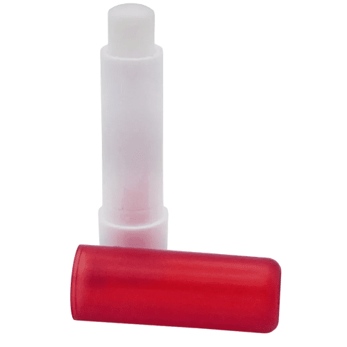 Branded GRS Recycled Vegan Lip Balm Tubes with a design from Total Merchandise - Frosted Red
