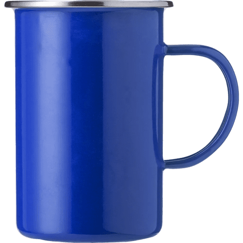 Promotional Enamelled Steel Mug with a design from Total Merchandise - Blue