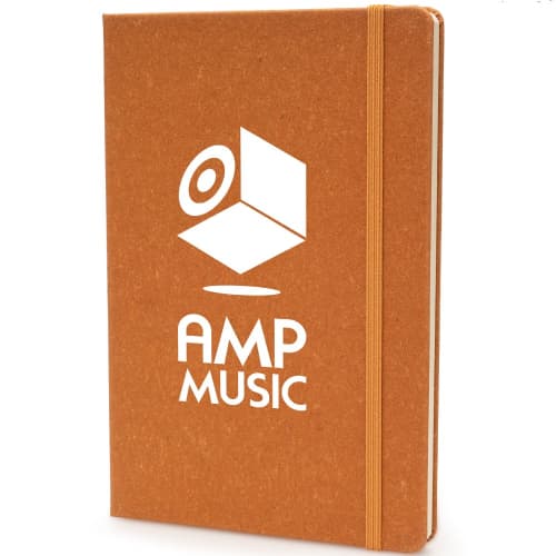 Promotional A5 Hardcover Leather Notebook with a design from Total Merchandise - Natural