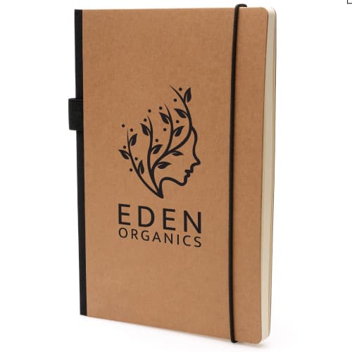 Custom branded A5 Card Notebook with a design from Total Merchandise - Natural