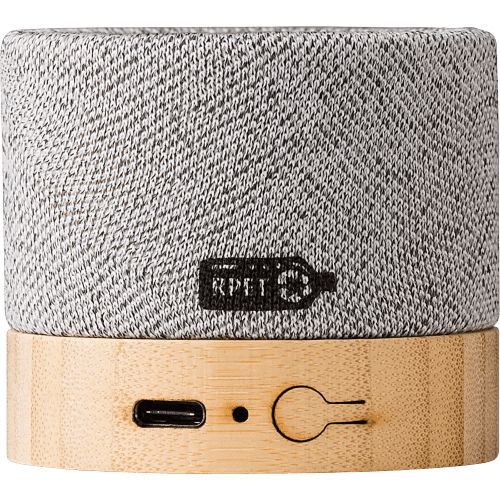 Logo-branded Bamboo Wireless Speaker with a design from Total Merchandise