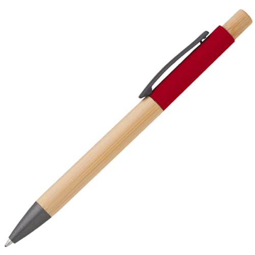 Custom Bamboo Ballpens with a design from Total Merchandise - Red