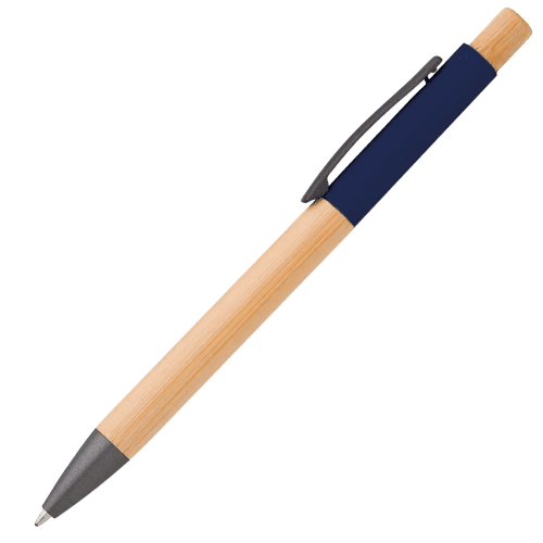 Promotional Bamboo Ballpens with a design from Total Merchandise - Blue