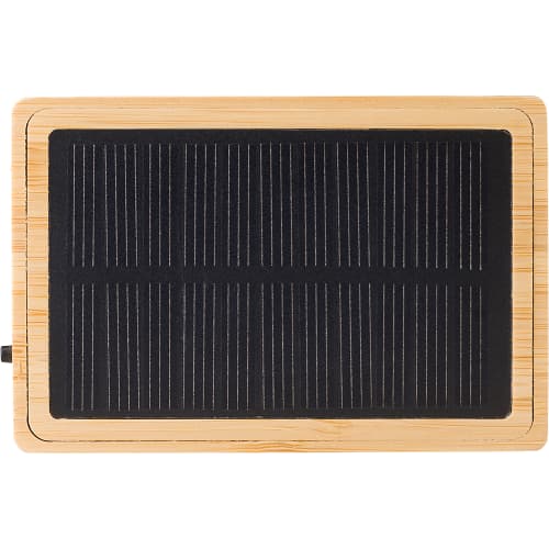 Custom Bamboo Wireless Speaker with Solar Charging from Total Merchandise