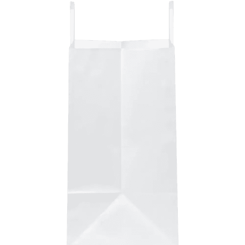 Printed XL White Kraft Paper Bags with Flat Handles with a design from Total Merchandise