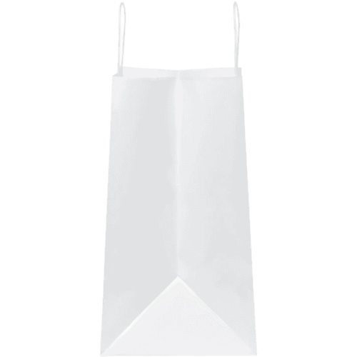 Side view of the XL White Kraft Paper Bag with Twisted Handles from Total Merchandise