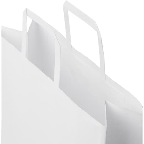 Branded Large White Kraft Paper Bag With Flat Handles with design from Total Merchandise