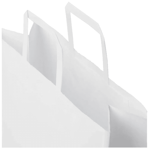 Branded Large White Kraft Paper Bag With Flat Handles with design from Total Merchandise