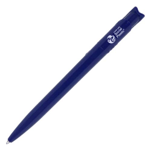 Logo Branded Recycool Ballpen with a design from Total Merchandise - Royal Blue