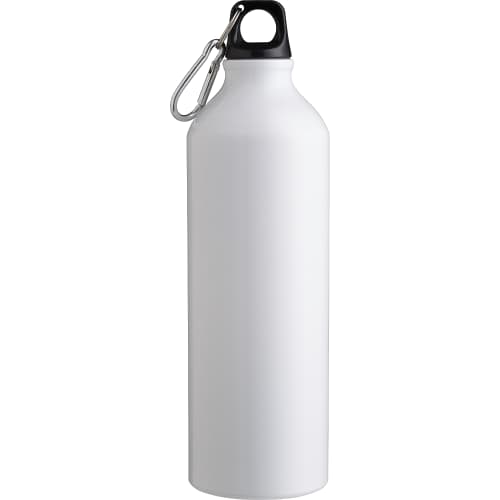 Logo printed Recycled 750ml Aluminium Single Walled Bottle in White from Total Merchandise
