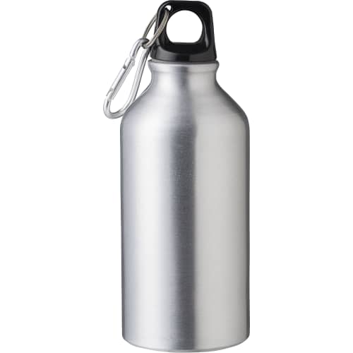 Promotional Recycled 400ml Aluminium Single Walled Bottle in Silver from Total Merchandise