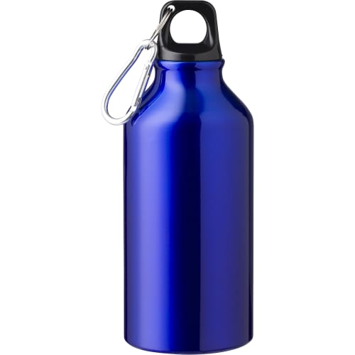 Custom branded Recycled 400ml Aluminium Single Walled Bottle in Cobalt Blue from Total Merchandise