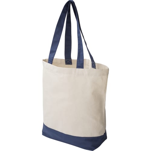 Logo Branded Cotton Shopping Bags with a design from Total Merchandise - Blue