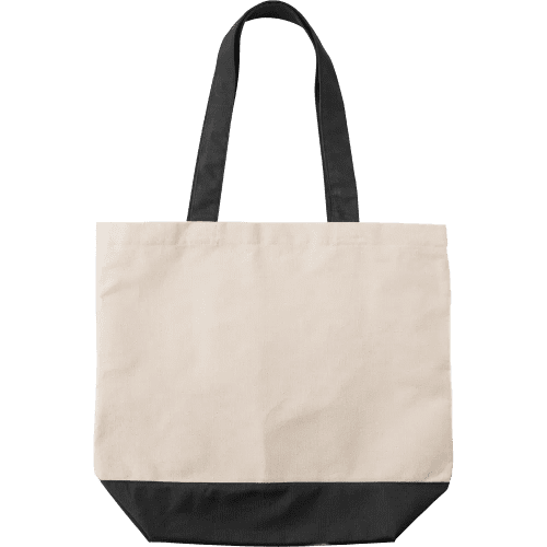 Custom Printed Cotton Shopping Bags with a design from Total Merchandise - Black
