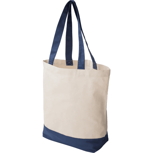 Logo Branded Cotton Shopping Bags with a design from Total Merchandise - Blue