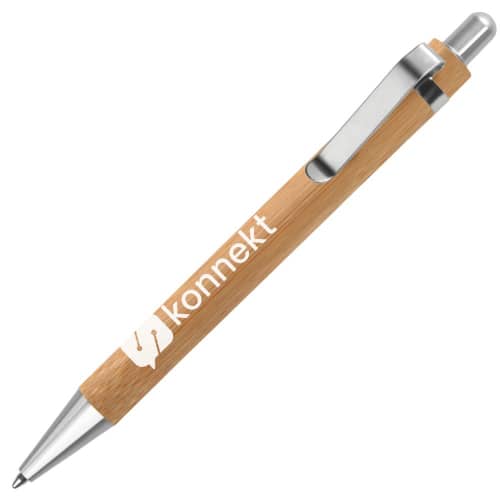 Promotional printed Rodeo Bamboo Ballpen with a spot colour design from Total Merchandise