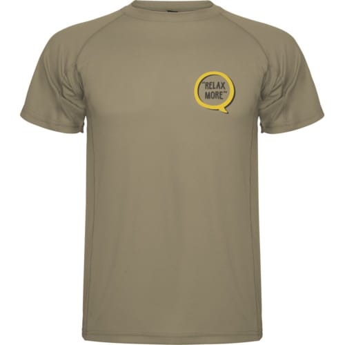 Promotional ROLY Montecarlo Short Sleeve Men's Sports T-Shirt in Dark Sand from Total Merchandise