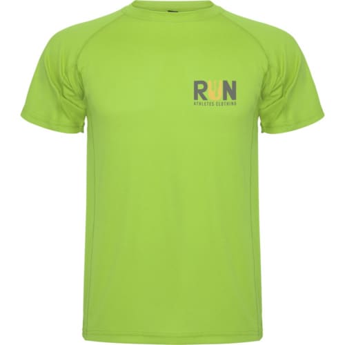 Personalisable ROLY Montecarlo Short Sleeve Men's Sports T-Shirt in Lime from Total Merchandise