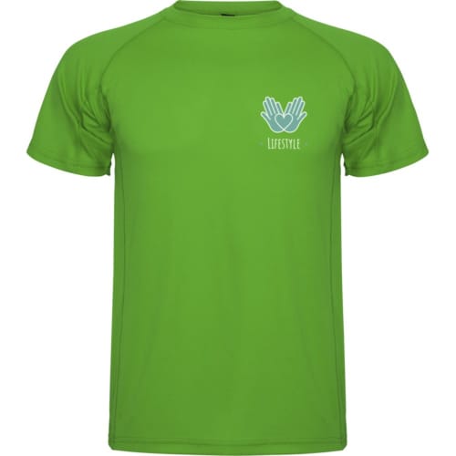 Customisable ROLY Montecarlo Short Sleeve Men's Sports T-Shirt in Green Fern from Total Merchandise