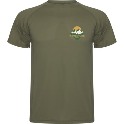 Printed ROLY Montecarlo Short Sleeve Men's Sports T-Shirt in Militar Green from Total Merchandise