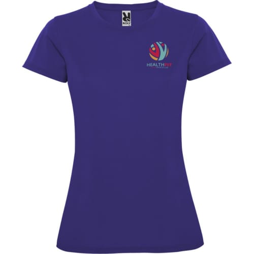 Customisable ROLY Montecarlo Short Sleeve Women's Sports T-Shirt in Mauve from Total Merchandise