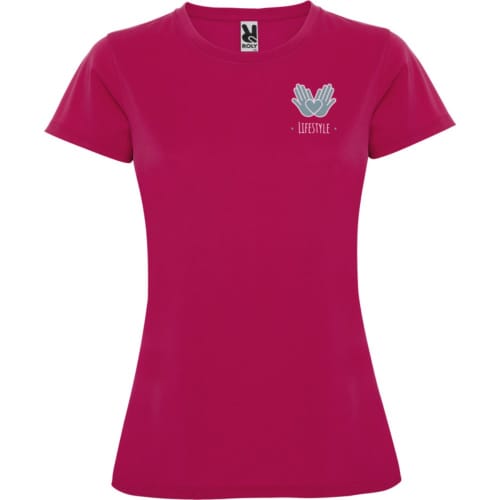 Personalisable ROLY Montecarlo Short Sleeve Women's Sport T-Shirt in Rossette from Total Merchandise