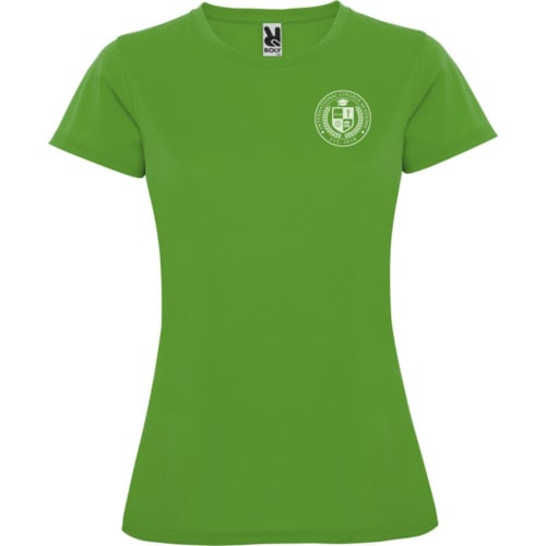 Logo branded ROLY Montecarlo Short Sleeve Women's Sport T-Shirt in Green Fern from Total Merchandise