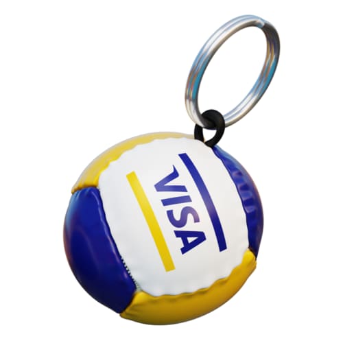 Miniature Football Keyring in White