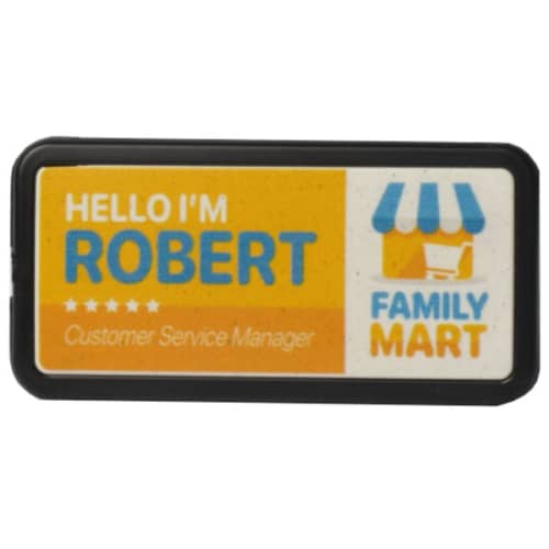 Custom branded Recycled Plastic Name Badge with a design from Total Merchandise