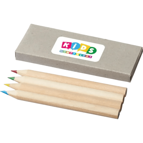 Branded 4-Piece Colouring Pencil Set in Light Grey printed with your logo from Total Merchandise