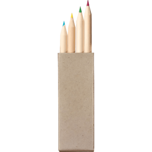 Printed 4-Piece Colouring Pencil Set in Light Grey printed with your logo from Total Merchandise