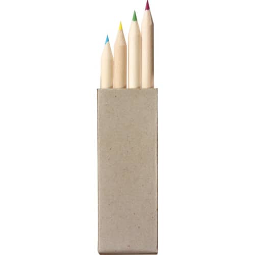 Printed 4-Piece Colouring Pencil Set in Light Grey printed with your logo from Total Merchandise