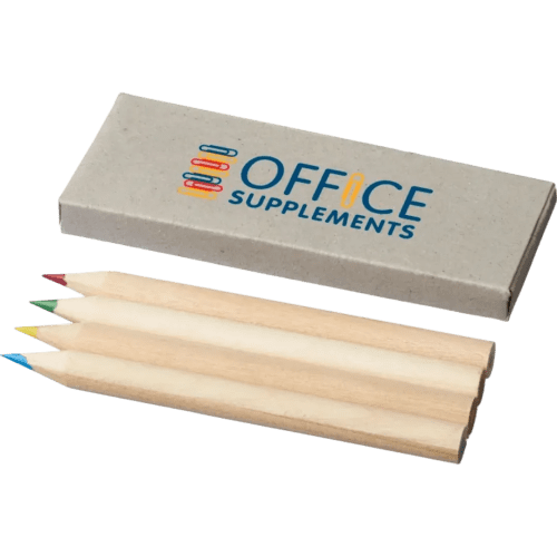 Promotional 4-Piece Colouring Pencil Set in Light Grey printed with your logo from Total Merchandise