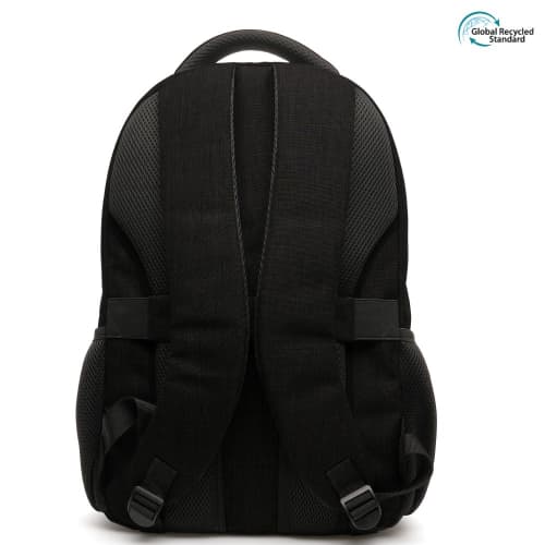 An image to show the back of the Promotional Rpet Backpack in Black from Total Merchandise