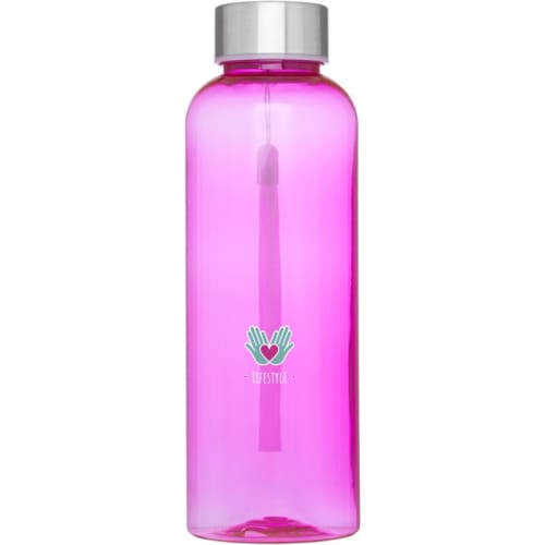 Personalisable 500ml RPET Bodhi Water Bottle in Transparent Pink from Total Merchandise